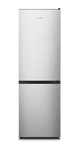 Hisense RB390N4ACE - Kombi-Kühlschrank, Effiziente Klasse E, Fassungsvermögen 304 l mit 186 cm Höhe, Gemüseschublade, 4 Sterne Gefrierfach, wendbare Tür, leise, 39 dB, Weiß von Hisense