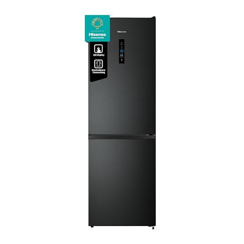 Hisense RB390N4BFC Kühl-Gefrier-Kombination, Total No Frost, Multi Air Flow, LED Display, Gemüsefach, Black Inox, EEK C von Hisense