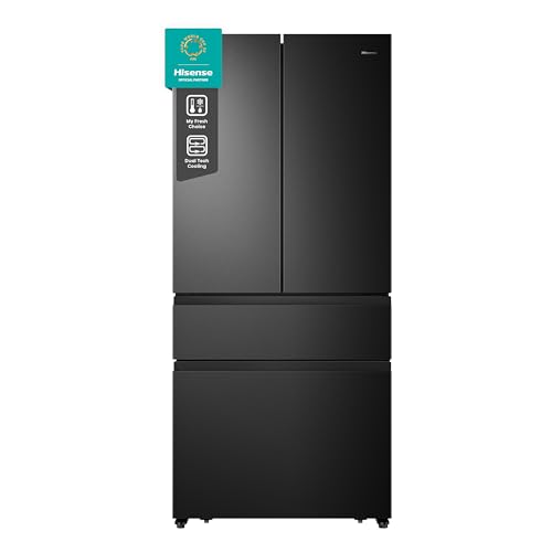 Hisense RF540N4SBF2 French Door Kühl-Gefrierkombination/ NoFrostPlus/ Inverter-Kompressor/ Multiflow 360°/ SuperCool/ 181,7 cm/ Kühlteil 302 l/ Gefrierteil 178 l/ 40 dB/ 310 kWh/ Jahr/ Schwarz von Hisense