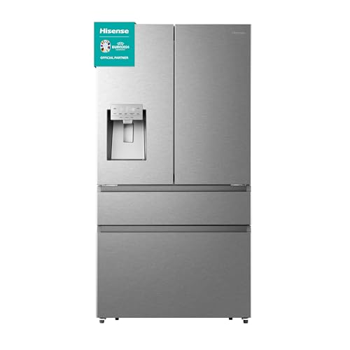 Hisense RF728N4SASE French Door Kühl-Gefrierkobination, WiFi, Total No Frost, Multi Airflow, Super Cool, LED Display, LED Innenbeleuchtung, Eiswürfelspender mit Wassertank, 178,5 cm, Edelstahl von Hisense