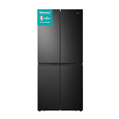 Hisense RQ563N4SF2 Cross Door Kühl-Gefrierkombination/ NoFrostPlus/ Inverter-Kompressor/ HolidayMode/ SuperCool/ 181 cm/ Kühlteil 294 l/ Gefrierteil 160 l/ 40 dB/ 279 kWh/ Jahr/ Schwarz von Hisense