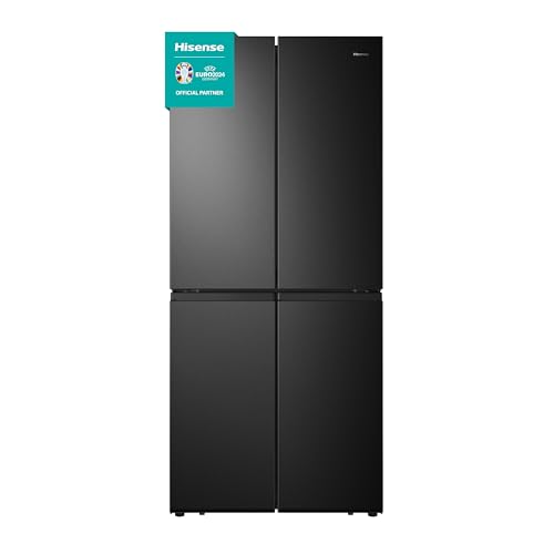 Hisense RQ563N4SF2 Cross Door Kühl-Gefrierkombination/ NoFrostPlus/ Inverter-Kompressor/ HolidayMode/ SuperCool/ 181 cm/ Kühlteil 294 l/ Gefrierteil 160 l/ 40 dB/ 279 kWh/ Jahr/ Schwarz von Hisense