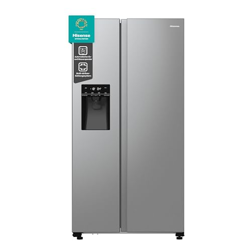 Hisense RS5P535NTCE Side-By-Side Kühl-Gefrier-Kombination, 376 Liter Kühlteil, 190 Liter Gefrierteil, Total NoFrost, Multi AirFlow, FastFreeze, Energieeffizienzklasse E, 178,6cm x 91,5cm, inox Hisense RS5P535NTCE Side-By-Side Kühl-Gefrier-Kombination, 376 Liter Kühlteil, 190 Liter Gefrierteil, Total NoFrost, Multi AirFlow, FastFreeze, Energieeffizienzklasse E, 178,6cm x 91,5cm, inox von Hisense