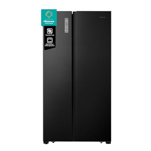 Hisense RS677N4AFC Side by Side Kühl – Gefrier - Kombination,179cm, 519 Liter Gesamtkapazität, EEK: C, LED Beleuchtung, Multi Air Flow, Inverter Kompressor, Touch Display, schwarz von Hisense