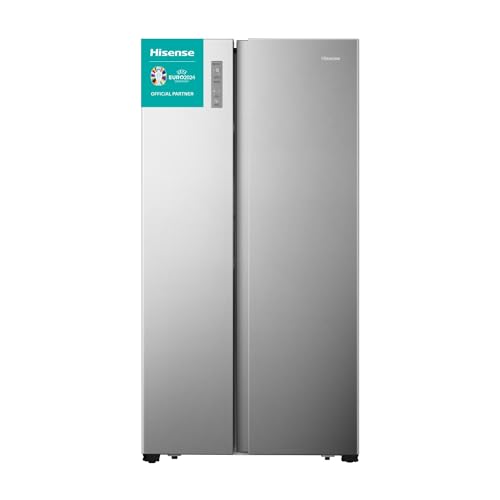 Hisense RS677N4BIE Side-by-Side Kühl-Gefrierkombination/ NoFrostPlus/ Multiflow 360°/ SuperCool/ BigBox/ 179,3 cm/ Kühlteil 334 l/ Gefrierteil 185 l/ 42 dB/ 309 kWh/ Jahr/ Inox-Look von Hisense