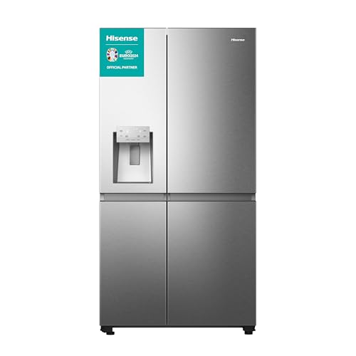 Hisense RS818N4TIC Side by Side – Kühl-Gefrierkombination, EEK C, Eis-Wasserspender, LED Display, Total No Frost, Multi Air Flow, Fast Freeze, Inox Look von Hisense