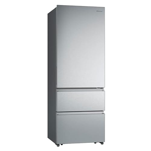 Hisense RT641N4AIE Kühlschrank mit zwei Türen, effizient, Klasse E, Fassungsvermögen 493 l mit 200 cm Höhe, Super Freeze, Total No Frost, Wendetür, leise, 38 dB, Edelstahl von Hisense