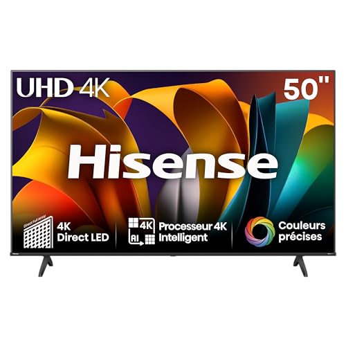 Hisense Smart TV 50 Zoll 50A6N 4K UHD, Dolby Vision, HDR, VIDAA mit YouTube, Netflix, Disney+, Canal + (Modell 2024) von Hisense