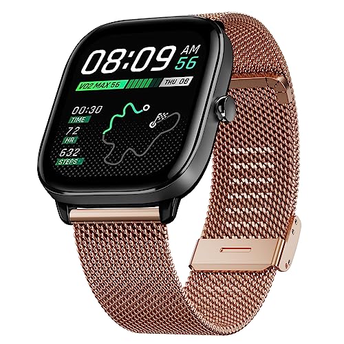 Hiseus Armband Kompatibel mit Amazfit GTS 2 / GTS 2 Mini/GTS 2e / GTS 3, Edelstahl Metall Mesh Gewebte Ersatzarmband Armbänder für GTS 4 / GTS 4 Mini (Roségold) von Hiseus