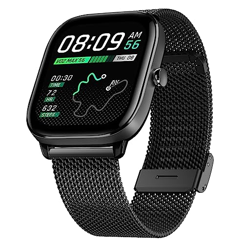 Hiseus Armband Kompatibel mit Amazfit GTS 2 / GTS 2 Mini/GTS 2e / GTS 3, Edelstahl Metall Mesh Gewebte Ersatzarmband Armbänder für GTS 4 / GTS 4 Mini (Schwarz) von Hiseus