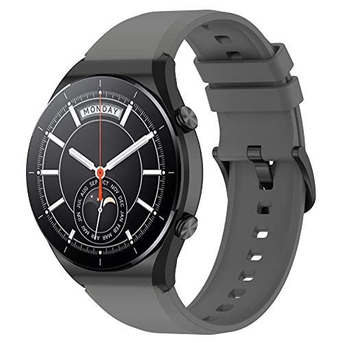 Hiseus Armband Kompatibel mit Xiaomi Watch S1, Verstellbares Unisex Ersatzarmband aus Weichem Silikon Kompatibel mit Xiaomi Watch S1 / S1 Active/Mi Watch (dunkelgrau) von Hiseus