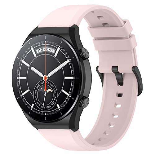 Hiseus Armband Kompatibel mit Xiaomi Watch S1 / S1 Active / Mi Watch - Verstellbares Unisex Ersatzarmband aus Weichem Silikon (Hell Pink) von Hiseus