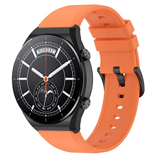 Hiseus Armband Kompatibel mit Xiaomi Watch S1, Verstellbares Unisex Ersatzarmband aus Weichem Silikon Kompatibel mit Xiaomi Watch S1 / S1 Active/Mi Watch (orange) von Hiseus
