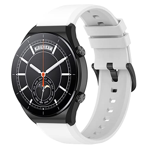 Hiseus Armband Kompatibel mit Xiaomi Watch S1, Verstellbares Unisex Ersatzarmband aus Weichem Silikon Kompatibel mit Xiaomi Watch S1 / S1 Active/Mi Watch (weiß) von Hiseus