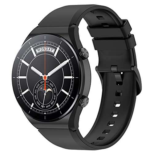 Hiseus Armband Kompatibel mit Xiaomi Watch S1, Weichem Silikon Uhrenarmbänder Kompatibel mit Xiaomi Watch S1 / S1 Active/Mi Watch Ersatzarmband (schwarz) von Hiseus
