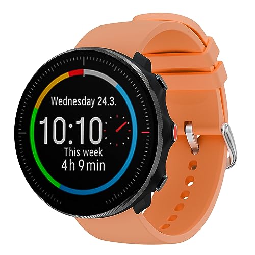 Hiseus Kompatibel mit Polar Vantage M / M2 Armband, Weiches Silicone Armbands Sports Strap Uhrenarmband Kompatibel mit Polar Grit X/Pro/Titan Armbänder (Orange) von Hiseus