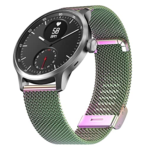 Hiseus Metall Armband Kompatibel mit Withings ScanWatch 42mm, Edelstahl Verstellbarer Ersatzarmband Kompatibel mit Withings Steel HR 40mm/Steel HR Sport Armband (Bunt) von Hiseus