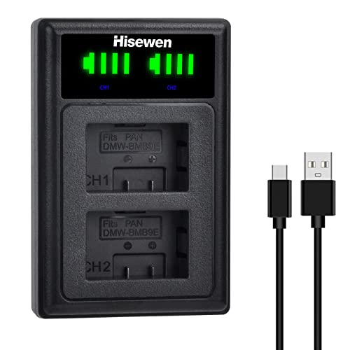 DMW-BMB9 Akku Ladegerät, Hisewen LED Doppel ladegerät für Panasonic Lumix FZ82, DMC-FZ80, DMC-FZ100, DMC-FZ150, DMC-FZ72, DMC-FZ70, DMC-FZ62, DMC-FZ60, DMC-FZ48&Leica V-Lux2, V-Lux3 Kamera DMW-BMB9 Akku Ladegerät, Hisewen LED Doppel ladegerät für Panasonic Lumix FZ82, DMC-FZ80, DMC-FZ100, DMC-FZ150, DMC-FZ72, DMC-FZ70, DMC-FZ62, DMC-FZ60, DMC-FZ48&Leica V-Lux2, V-Lux3 Kamera von Hisewen