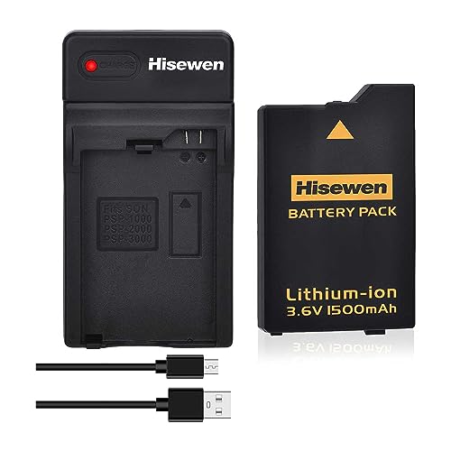 Hisewen 1500mAh PSP-S110 Akku und Ladegerät für Sony PSP3000 / PSP2000 Konsole, PSP-2001, PSP-3000, PSP-3001, PSP-3002, PSP-3004, PSP Slim, PSP Lite Konsole Hisewen 1500mAh PSP-S110 Akku und Ladegerät für Sony PSP3000 / PSP2000 Konsole, PSP-2001, PSP-3000, PSP-3001, PSP-3002, PSP-3004, PSP Slim, PSP Lite Konsole von Hisewen