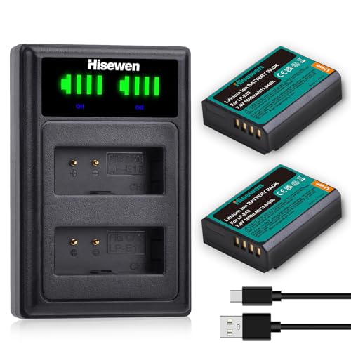 Hisewen 1600mAh LP-E10 Akku (2Pack) and Dual Ladegerät für Canon EOS 1100D 1200D 1300D 1500D 2000D 3000D 4000D Kamera von Hisewen