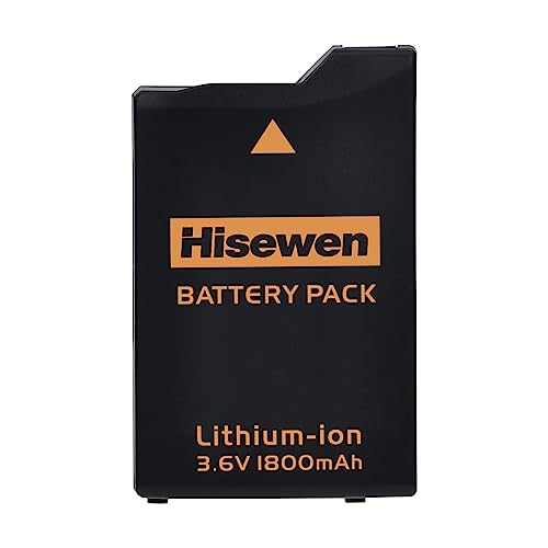Hisewen 1800mAh 3.6V Lithium-Ionen Akku Ersatz Kompatibel mit Sony PSP 1000 PSP-110 (1001, 1002, 1003, 1004, 1005, 1006, 1007, 1008, 1010), PSP Fat Konsole von Hisewen