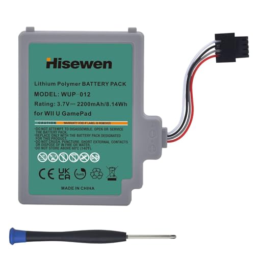 Hisewen 2200mAh Ersatz Akku für Nintendo Wii U Gamepad WUP-010 WUP-012 WUP012 WUP-002 WUP002 von Hisewen