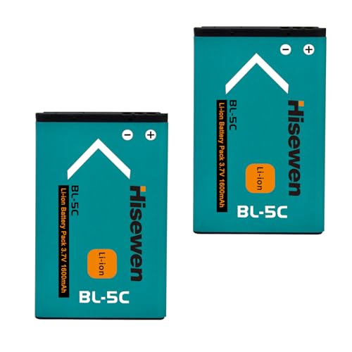 Hisewen 2Pack 3.7V BL-5C wiederaufladbare Akku kompatibel mit Nokia Telefon und Haushaltsradio. Hisewen 2Pack 3.7V BL-5C wiederaufladbare Akku kompatibel mit Nokia Telefon und Haushaltsradio. von Hisewen