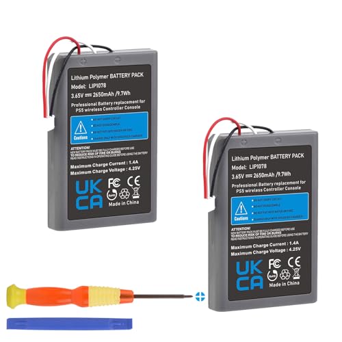 Hisewen 2Pack PS5 Akku Lip1708, 2650mAh Ersatz Akku für Sony Playstation 5 DualSense CFI-ZCT1W Wireless-Controller Hisewen 2Pack PS5 Akku Lip1708, 2650mAh Ersatz Akku für Sony Playstation 5 DualSense CFI-ZCT1W Wireless-Controller von Hisewen