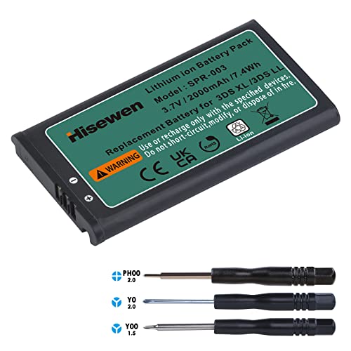 Hisewen SPR-003 Akku für Nintendo 3DS XL, 3DS LL, New 3DS XL LL Spielkonsole, 2000mAh Ersatzakku mit Werkzeug Hisewen SPR-003 Akku für Nintendo 3DS XL, 3DS LL, New 3DS XL LL Spielkonsole, 2000mAh Ersatzakku mit Werkzeug von Hisewen