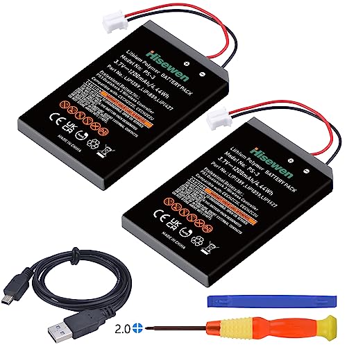 PS3 Controller Akku, Hisewen 2Pack LIP1359/LIP1472/LIP1859 Ersatzakku für Sony Playstation 3 Dualshock 3 CECHZC2E CECHZC2U SIXAXIS CECHZC1E CECHZC1H CECHZC1J CECHZC1U Controller PS3 Controller Akku, Hisewen 2Pack LIP1359/LIP1472/LIP1859 Ersatzakku für Sony Playstation 3 Dualshock 3 CECHZC2E CECHZC2U SIXAXIS CECHZC1E CECHZC1H CECHZC1J CECHZC1U Controller von Hisewen