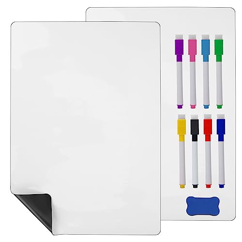 Hisredsun A4 Magnetische Dry Erase Whiteboard Blatt für Kühlschrank, 3 Whiteboard-Stift, 1 Radiergummi Magnetic Soft Whiteboard für Haus, Büro, Schule von Hisredsun