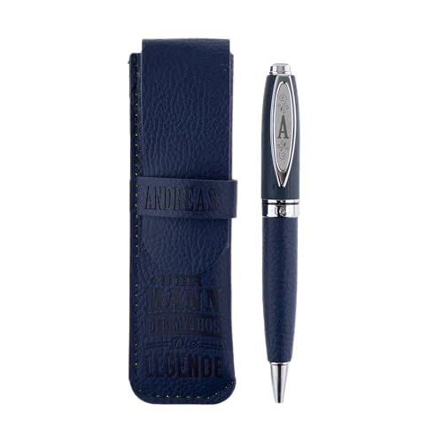 History & Heraldry Bamboo Persönlicher und individueller Kuli Kugelschreiber Stift mit Namen und Spruch Personalisiertes Etui Monogramm-Design persönliches Geschenk (Kuli Andreas) von History & Heraldry