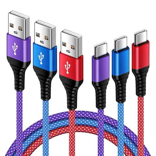 USB-C-Ladekabel, Schnellladung, 3 Stück, 0,3 + 0,9 + 1,8 m, USB-A auf USB-C-Kabel, Typ C, Samsung Handy-Ladegerät, Schnellladung für Samsung Galaxy A16, A15, A14, A36, A56, A55, A54, A51, A06, S25 USB-C-Ladekabel, Schnellladung, 3 Stück, 0,3 + 0,9 + 1,8 m, USB-A auf USB-C-Kabel, Typ C, Samsung Handy-Ladegerät, Schnellladung für Samsung Galaxy A16, A15, A14, A36, A56, A55, A54, A51, A06, S25 von HitTid