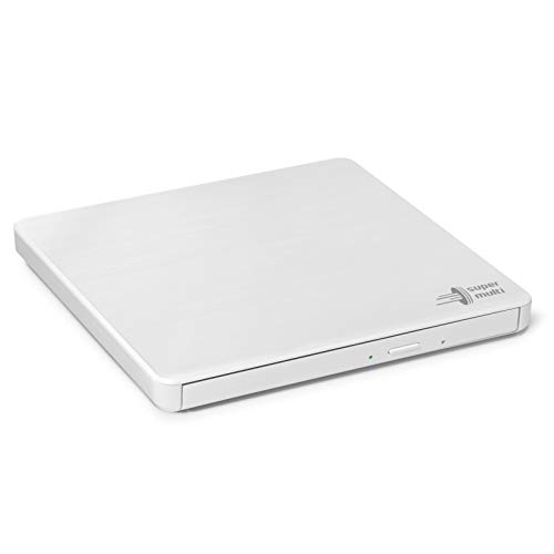 Hitachi-LG GP60 External DVD Drive, Slim Portable DVD Burner/Writer/Player for Laptop, Windows and Mac OS Compatible, USB 2.0, 8x Read/Write Speed - White von Hitachi-LG