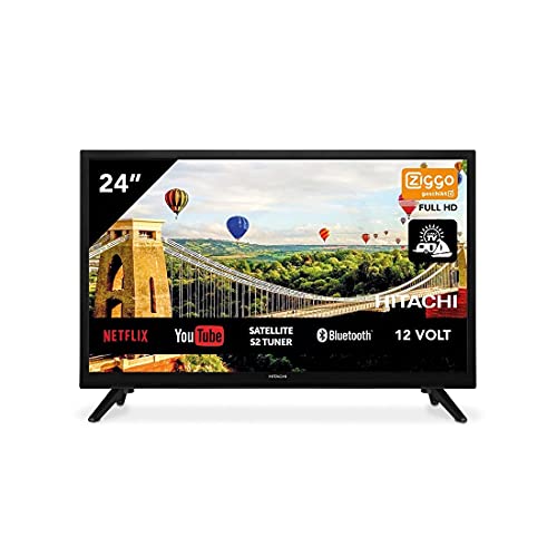 Hitachi 24HE2202 24 Zoll 61cm Smart AndroidTV WiFi Bluetooth HD LED DVB-S2/C/T2 - [12 und 220 Volt Betrieb möglich - ideal auch fürs Camping] von Hitachi