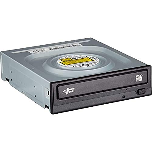 Hitachi-LG GH24 Internal DVD Drive, DVD-RW CD-RW ROM Rewriter for Laptop/Desktop PC, Windows 10 Compatible, M-Disc Support, 24x Write Speed (Bare Drive) - Black von Hitachi