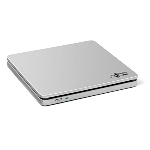 Hitachi-LG GP70 External DVD Drive, Slim Portable DVD Player/Writer for Laptop, Desktop PC, USB 2.0, Windows and Mac OS Compatible, M-Disc Support, 8x Read/Write Speed - Silver von Hitachi