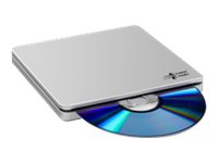 Hitachi-LG Slim Portable DVD-Brenner, Silber, Slot-In Laufwerk, Desktop / Notebook, DVD±RW, USB 2.0, 60000 h von Hitachi