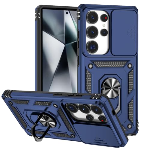 Hitaoyou Magnetische Hülle für Samsung Galaxy S25 Ultra Hülle,S25 Ultra Hülle mit Kameraabdeckung, Ständer, Militärqualität, stoßfest, robuste Schutzhülle für Samsung S25 Ultra von Hitaoyou