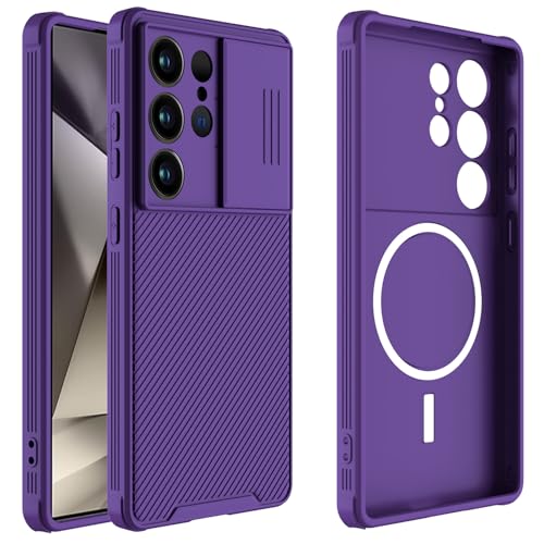 Hitaoyou Schutzhülle für Samsung S25 Ultra 17,5 cm (6,9 Zoll), kompatibel mit Magsafe, Kameraschutzhülle [unterstützt kabelloses Laden] mit Schiebeobjektivabdeckung, schlanke magnetische Abdeckung für von Hitaoyou