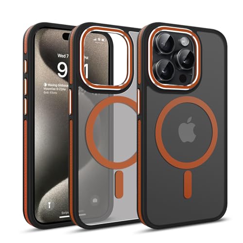 Hitaoyou für iPhone 15 Pro Max Hülle, Handyhülle iPhone 15 Pro Max[kompatibel mit MagSafe], durchscheinende, Matte Rückseite, Militärqualität, stoßfest, robuste Schutzhülle für iPhone 15 Pro Max 6,7 von Hitaoyou