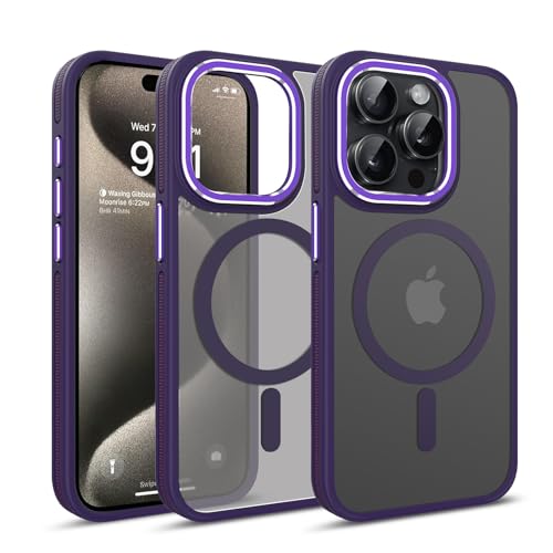Hitaoyou Schutzhülle für iPhone 15 Pro Max, magnetische Hülle [kompatibel mit MagSafe], durchscheinend, matt, stoßfest, für Damen, Herren und Mädchen, Schutzhülle für iPhone 15 Pro Max 6,7 Zoll von Hitaoyou