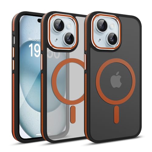 Hitaoyou für iPhone 15 Hülle, Handyhülle iPhone 15 [kompatibel mit MagSafe], durchscheinende, Matte Rückseite, Militärqualität, stoßfest, robuste Schutzhülle für iPhone 15 6,1 Zoll von Hitaoyou