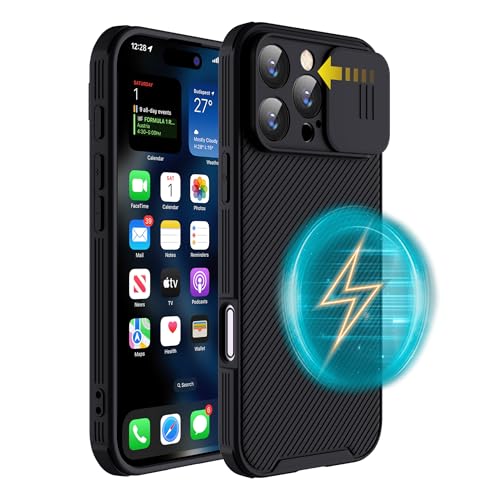 Hitaoyou für iPhone 16 Pro Hülle Kompatibel mit Magsafe, iPhone 16 Pro Hülle mit Kameraabdeckung, stoßfeste, robuste magnetische Handyhülle in Militärqualität für iPhone 16 Pro von Hitaoyou