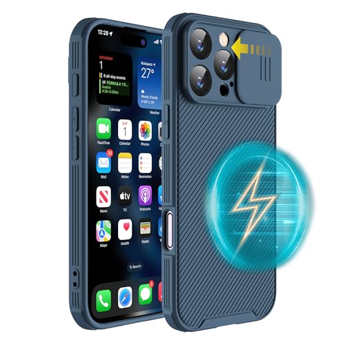 Hitaoyou für iPhone 16 Pro Hülle Kompatibel mit Magsafe, iPhone 16 Pro Hülle mit Kameraabdeckung, stoßfeste, robuste magnetische Handyhülle in Militärqualität für iPhone 16 Pro von Hitaoyou