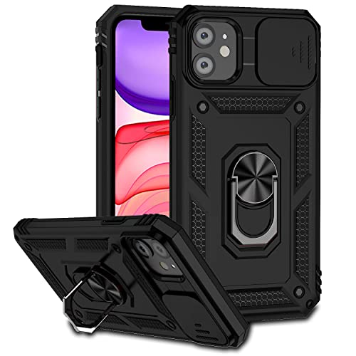 Hitaoyou iPhone 11 Hülle, iPhone 11 Hülle mit Kameraabdeckung & Ständer Militärqualität Stoßfest Heavy Duty Schutz mit magnetischer Autohalterung Handyhüllen für iPhone 11 6.1'' von Hitaoyou