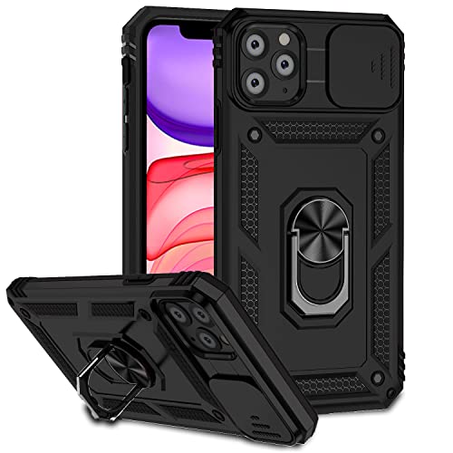 Hitaoyou iPhone 11 Pro Hüllen, iPhone 11 Pro Hülle mit Kameraabdeckung & Ständer Militärqualität Stoßfest Robuste Schutzhülle mit magnetischer Autohalterung Hüllen für iPhone 11 Pro von Hitaoyou