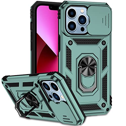 Hitaoyou iPhone 13 Pro Hüllen, iPhone 13 Pro Hülle mit Kameraabdeckung & Ständer Militärqualität Stoßfest Heavy Duty Schutz mit magnetischer Autohalterung Handyhüllen für iPhone 13 Pro von Hitaoyou