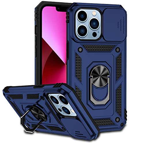 Hitaoyou iPhone 13 Pro Max Hülle, Militärqualität Stoßfest Heavy Duty Schutz mit magnetischer Autohalterung & Ständer, Kameraabdeckung & Schutz für iPhone 13 Pro Max, 6,7 Zoll, Blue von Hitaoyou