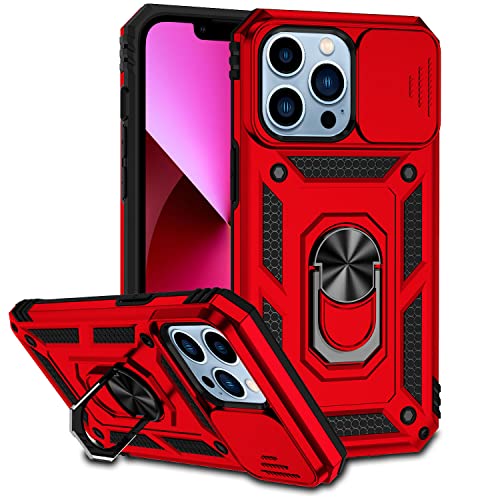 Hitaoyou iPhone 13 Pro Max Hülle, 13 Pro Max Hülle mit Kameraabdeckung & Ständer Militärqualität Stoßfest Heavy Duty Schutz mit magnetischer Autohalterung Handyhüllen für iPhone 13 Pro Max von Hitaoyou